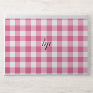 Black and pink plaid HP laptop skin