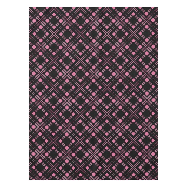 Black and pink plaid tablecloth (Front)
