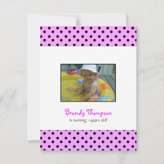 Black and Pink Polka Dot Party Invitation