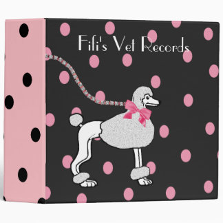 Black and Pink Poodle Binder