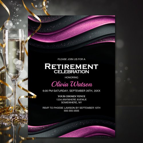 Black and Pink Retirement Party