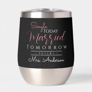 Black and Pink Script Future Mrs Bride To Be