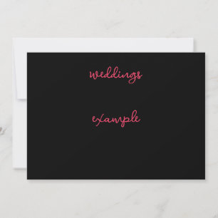 Black and Pink Script Wedding Invitation