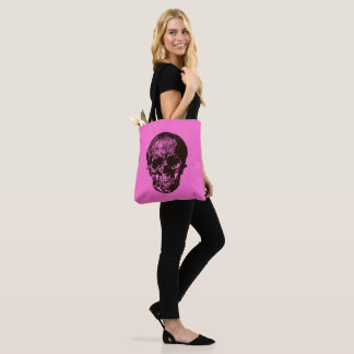 Black and Pink Skull Tote Bag