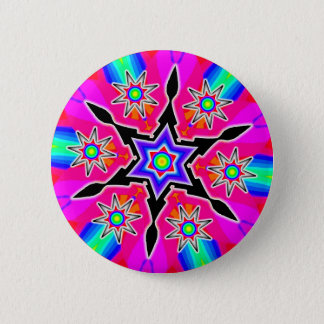 Black and Pink Star Button