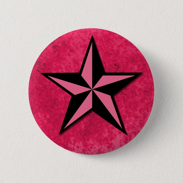 Black and Pink Star Button (Front)