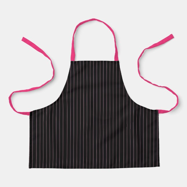 black and pink striped apron (Front)