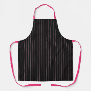 black and pink striped apron