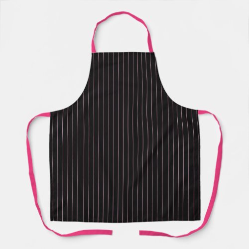 black and pink striped apron