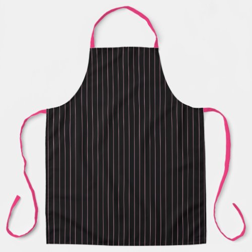 black and pink striped apron