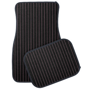 black and pink striped car floor mat