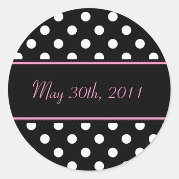 Black And Pink Sweet Sixteen Date Envelope Seal by BellaMommyDesigns at Zazzle