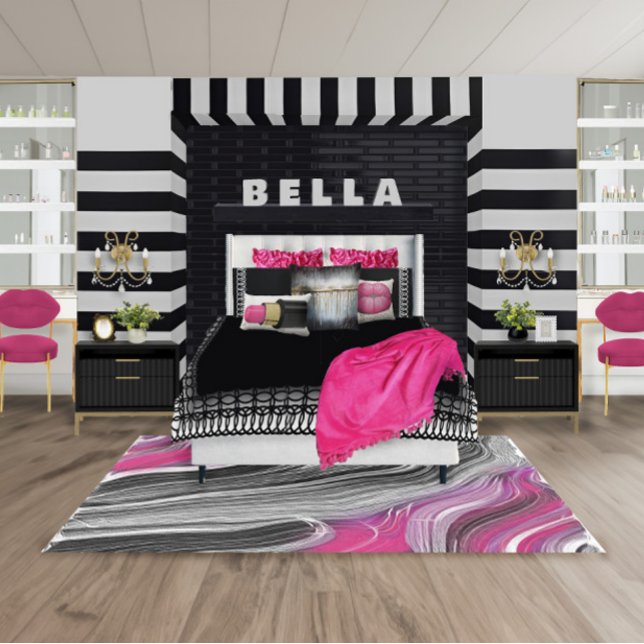 Black and Pink Swirl Rug 8x10 (Creator Uploaded)