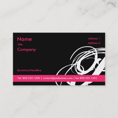 Black and Pink Swoosh... profile cards Business Card Templates