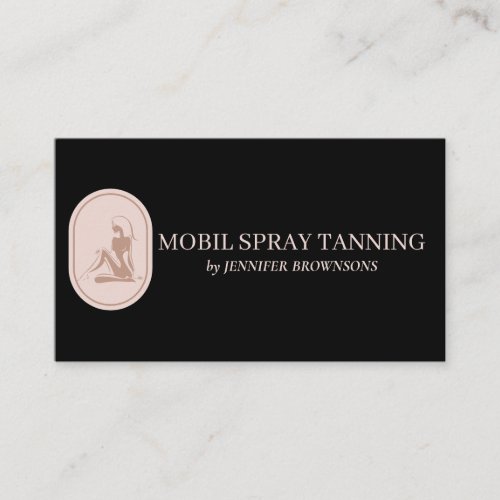 Black and Pink Tanning Body Skincare Business Card