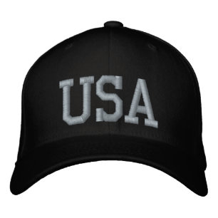 Black And Pink USA Custom Embroidered Baseball Cap