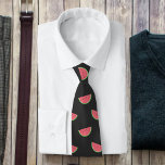 Black And Pink Watermelon Pattern Summer Tie at Zazzle