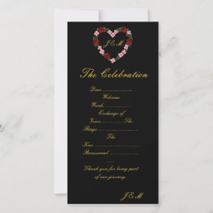 Black and Pink Wedding Program