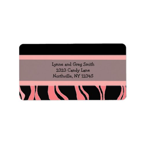 Black and Pink Zebra Pattern Label