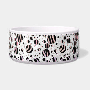 Black and Pink Zebra Polka Dots Bowl