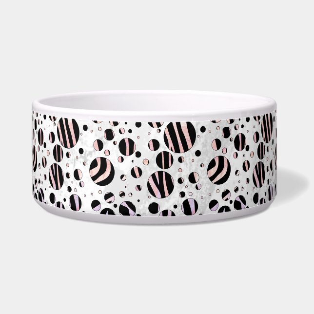 Black and Pink Zebra Polka Dots Bowl (Right)