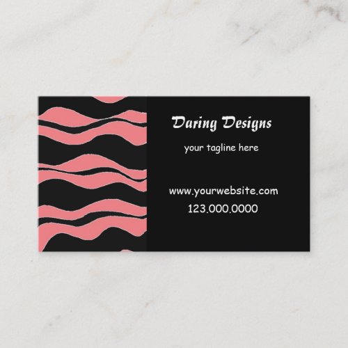 Black and Pink Zebra Print Business Card