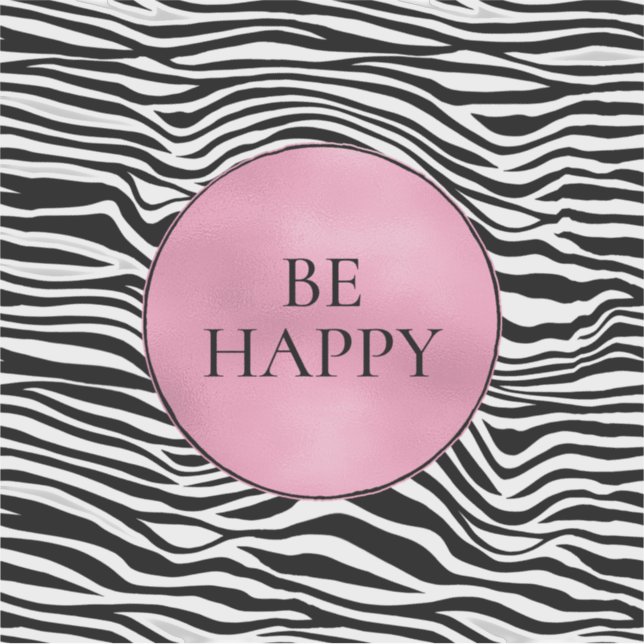 Black and Pink Zebra Print Sticker (Front)