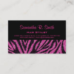 Black and Pink Zebra Professional Business Card