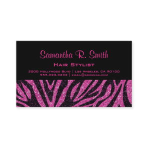 Black and Pink Zebra Professional Business Card