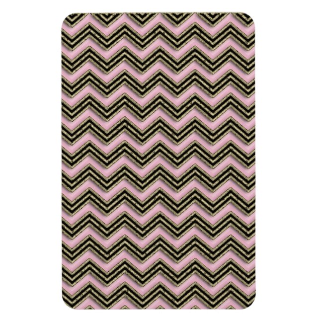 Black and Pink Zigzag Pattern Magnet (Vertical)