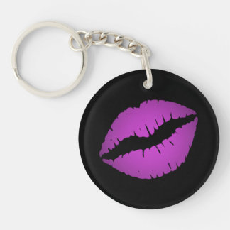 Black and Pretty Violet Ombre Lipstick Pout Kiss Keychain