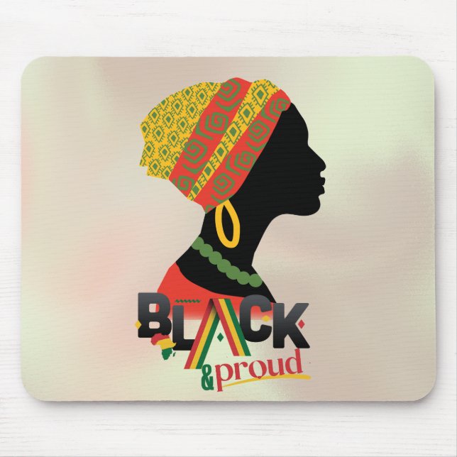 Black And Proud African American Girl  Mouse Pad (Front)