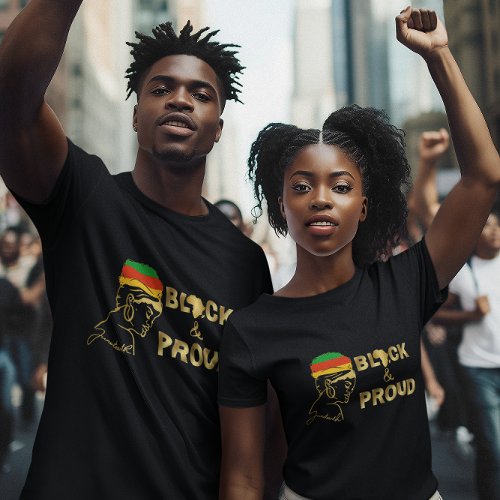 black and proud Juneteenth  T_Shirt