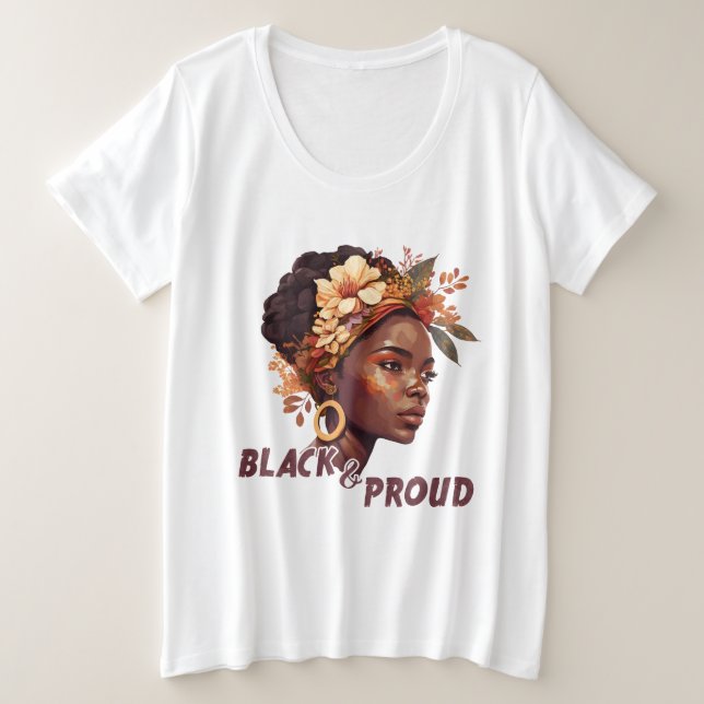 Black and Proud  Plus Size T-Shirt (Design Front)