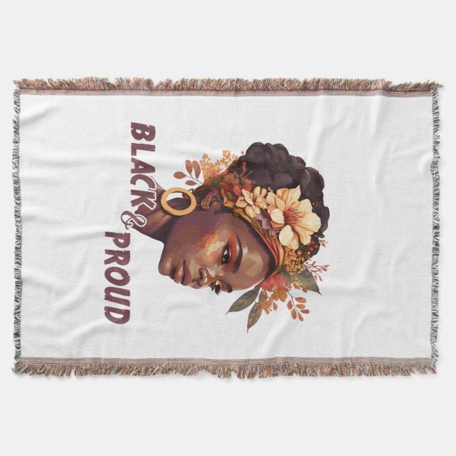 Black and Proud  Throw Blanket (Front)