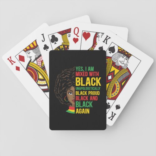 Black and Proud  Unapologetic  Black Queen Playing Cards
