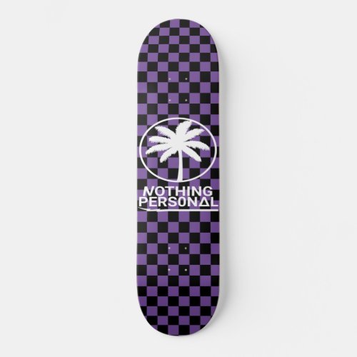 Black and Puple Checkerboard Skateboard