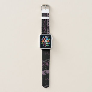 Black and Purple Abstract Apple Watch Band