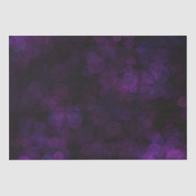 Black and Purple Bokeh  Tissue Paper (Front)