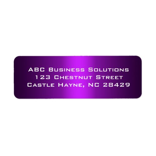 Black and Purple Business Return Address Sticker