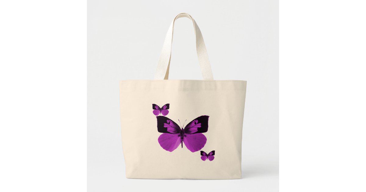 Black and Purple butterfly bag | Zazzle