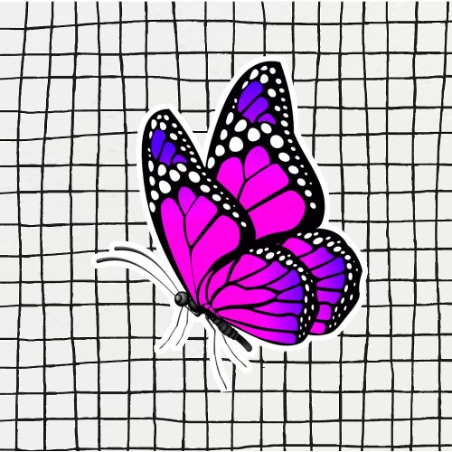 Black and Purple Butterfly Custom_Cut Vinyl Sticker