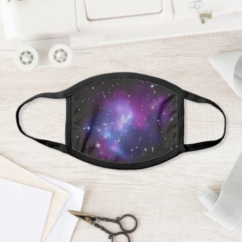 Black and Purple Celestial Galaxy Cluster Face Mask