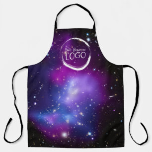 Black and Purple Celestial Photo Business Logo Apron