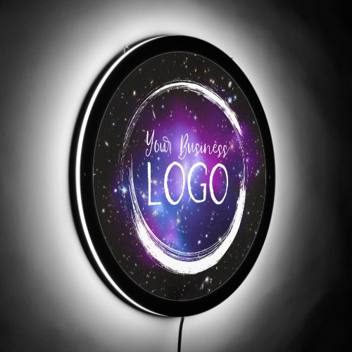 Black and Purple Celestial Photo Business Logo LED Sign