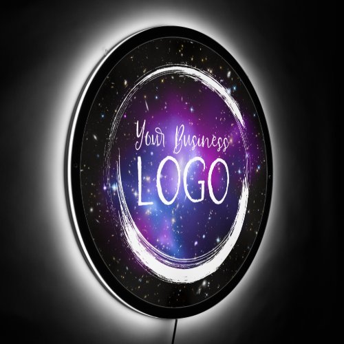 Black and Purple Celestial Photo Night Club Logo LED Sign