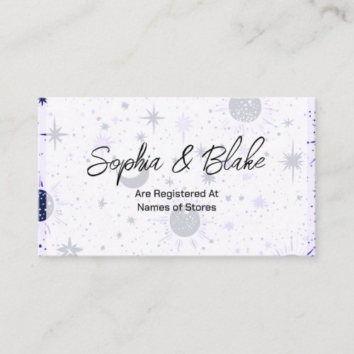 Black and Purple Celestial Wedding Registry Enclosure Card