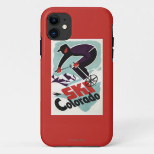Black and Purple Clothed Skier iPhone 11 Case