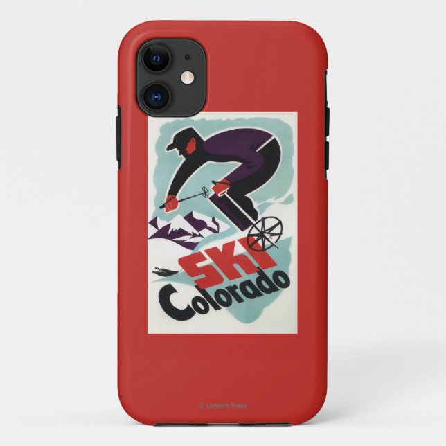 Black and Purple Clothed Skier Case-Mate iPhone Case (Back)
