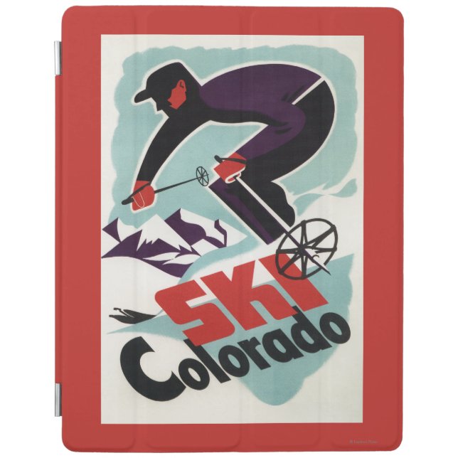 Black and Purple Clothed Skier iPad Smart Cover (Front)